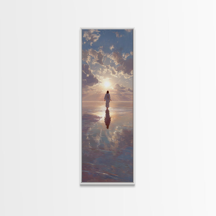 Heaven’s Radiance – Framed Canvas Print – Christian Wall Art – Jesus Art Print – Christian Art Canvas – Tall Narrow Wall Art – Christmas Ar