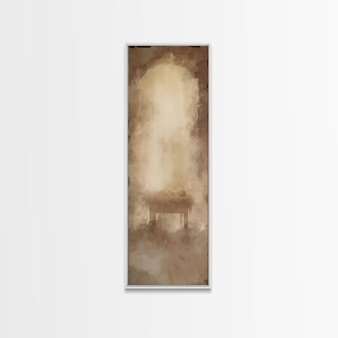 Heavenly Promise – Framed Canvas Print – Christian Wall Art – Christian Art Canvas – Tall Narrow Wall Art – Christian Christmas Art – Chris