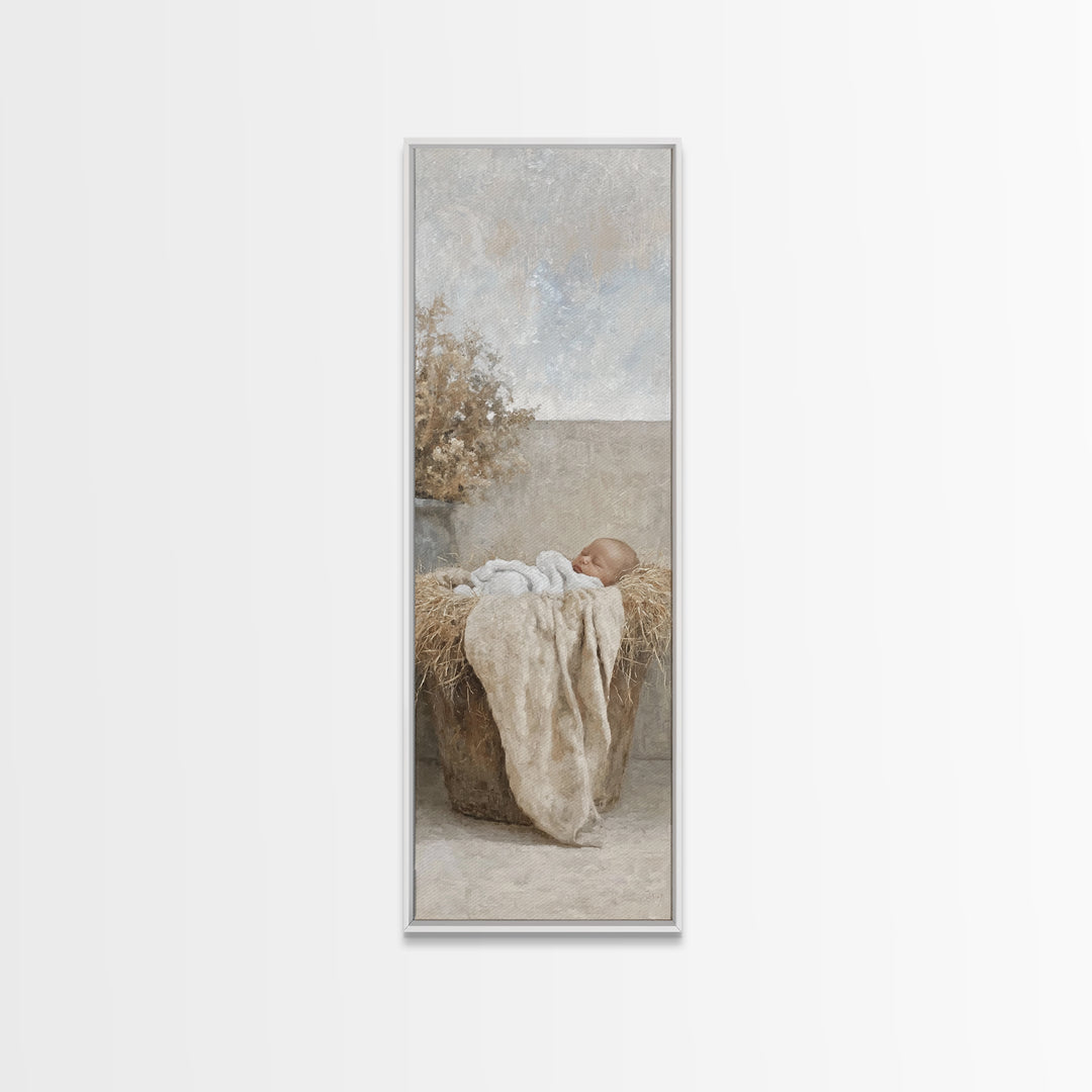Starborn Blessing – Framed Canvas Print – Christian Art – Christmas Art – Christian Art Canvas – Tall Skinny Art Print – Christian Christma