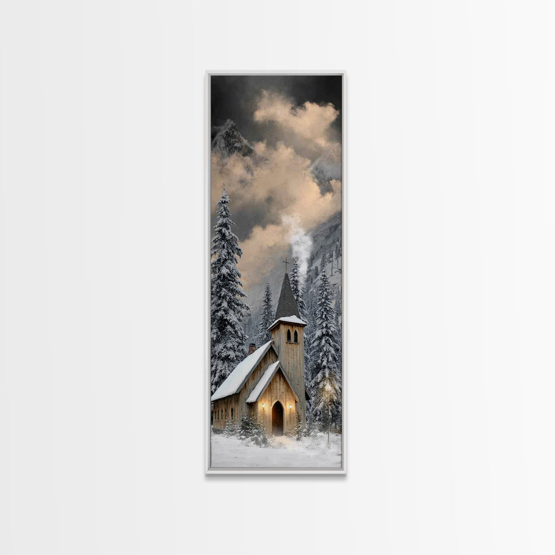 Nativity Grace – Framed Canvas Print – Christian Art Canvas – Christian Christmas Art – Tall Skinny Art Print – Christmas Wall Art – Christ