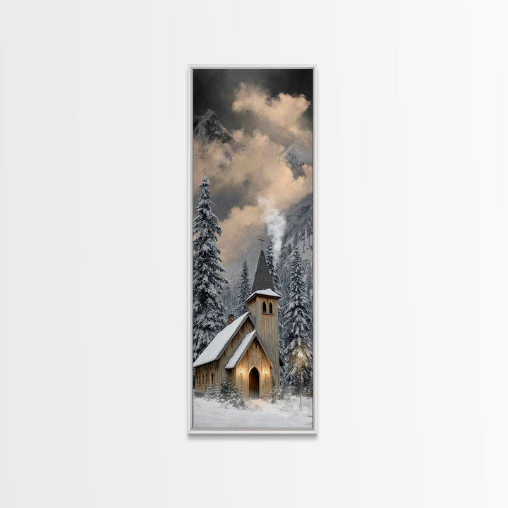 Nativity Grace – Framed Canvas Print – Christian Art Canvas – Christian Christmas Art – Tall Skinny Art Print – Christmas Wall Art – Christ