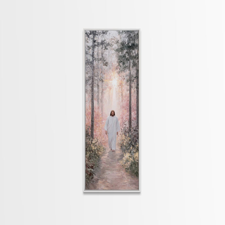 Heavenly Summit Path, Framed Canvas Print, Tall Narrow Wall Art, Christian Painting, Christian Art Canvas, Moody Christian Art, Christian D