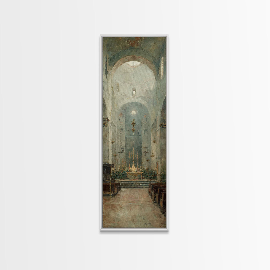 Sanctuary Of Light – Framed Canvas Print – Tall Narrow Wall Art – Christian Wall Art – Christian Art Canvas – Christmas Art – Christian Dec