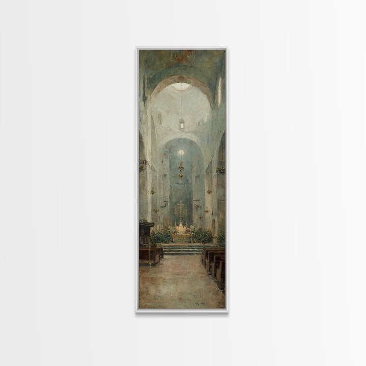 Sanctuary Of Light – Framed Canvas Print – Tall Narrow Wall Art – Christian Wall Art – Christian Art Canvas – Christmas Art – Christian Dec