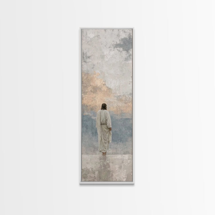 Path of Stillness – Framed Canvas Print – Tall Narrow Wall Art – Christian Art Canvas – Christian Wall Art – Jesus Painting – Faith Art