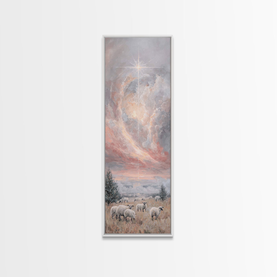 Star Of Promise – Framed Canvas Print – Christian Wall Art – Christmas Art – Christian Art Canvas – Skinny Art – Christian Christmas Decor