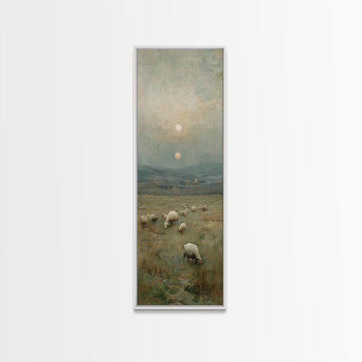 Bethlehem Pastures – Framed Canvas Print – Christian Art Print – Christmas Wall Art – Christian Art Canvas – Narrow Art – Christian Christm