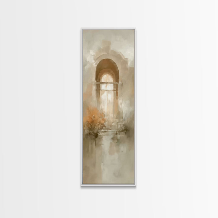 Cross Of Stillness | Framed Canvas Print | Minimalist Christian Art | Christian Wall Art | Christian Art Canvas | Tall Skinny Art Print | C