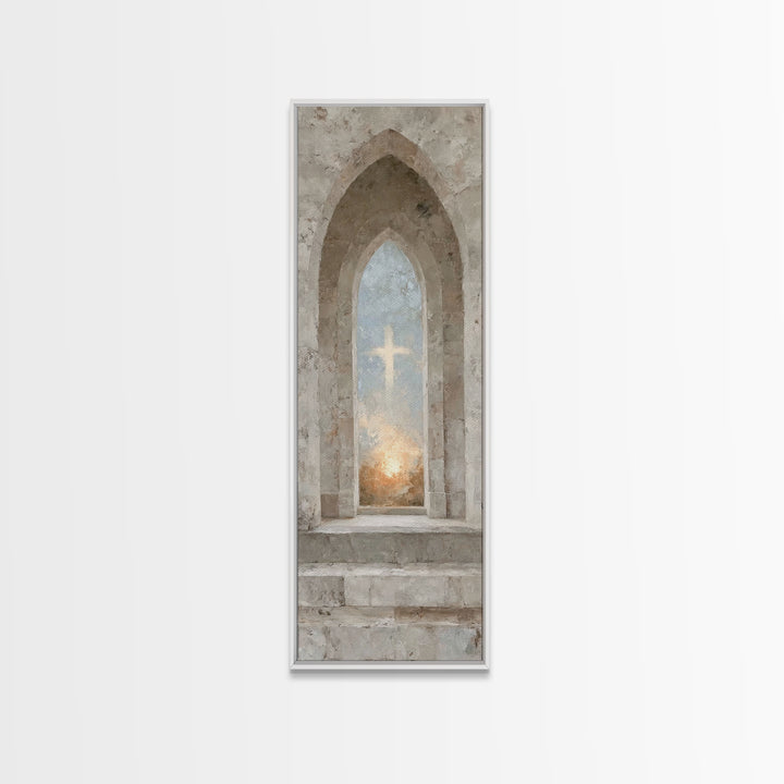 Sanctuary Of Light – Framed Canvas Print – Christian Art Canvas – Christian Wall Art – Subtle Christian Art – Narrow Art – Christian Art Pr