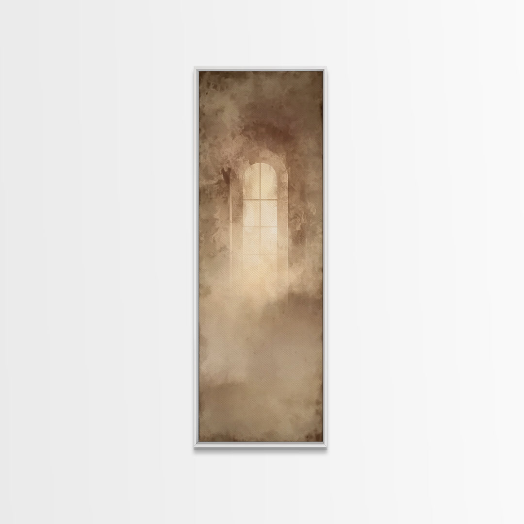 Window Of Grace | Framed Canvas Print | Christian Wall Art | Christian Art Canvas | Minimalist Christian Art | Narrow Art | Christian Gift