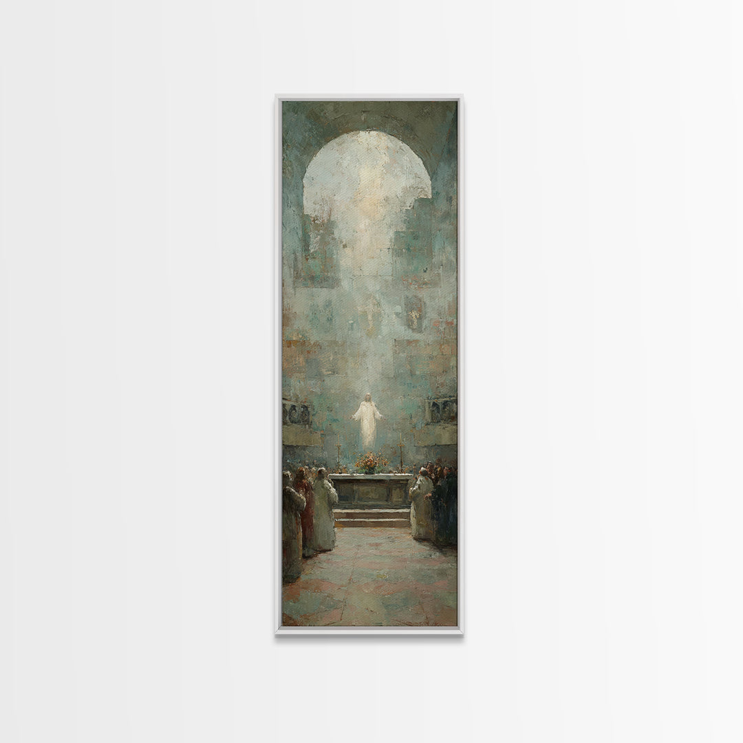 Ascension Glory | Framed Canvas Print | Christian Art Canvas | Christian Wall Art | Large Christian Painting | Skinny Art | Christian Art