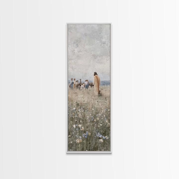 Teaching Of Peace | Framed Canvas Print | Jesus Art Print | Christian Wall Art | Christian Art Canvas | Tall Skinny Art Print | Christian A