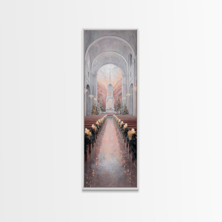 Golden Advent Glow – Framed Canvas Print – Skinny Art – Christian Christmas Art – Christian Art Canvas – Christian Wall Art – Christmas Art