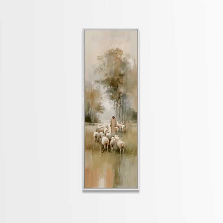 Pastoral Light Way | Framed Canvas Print | Christian Art Canvas | Christian Painting | Skinny Art | Christian Wall Art
