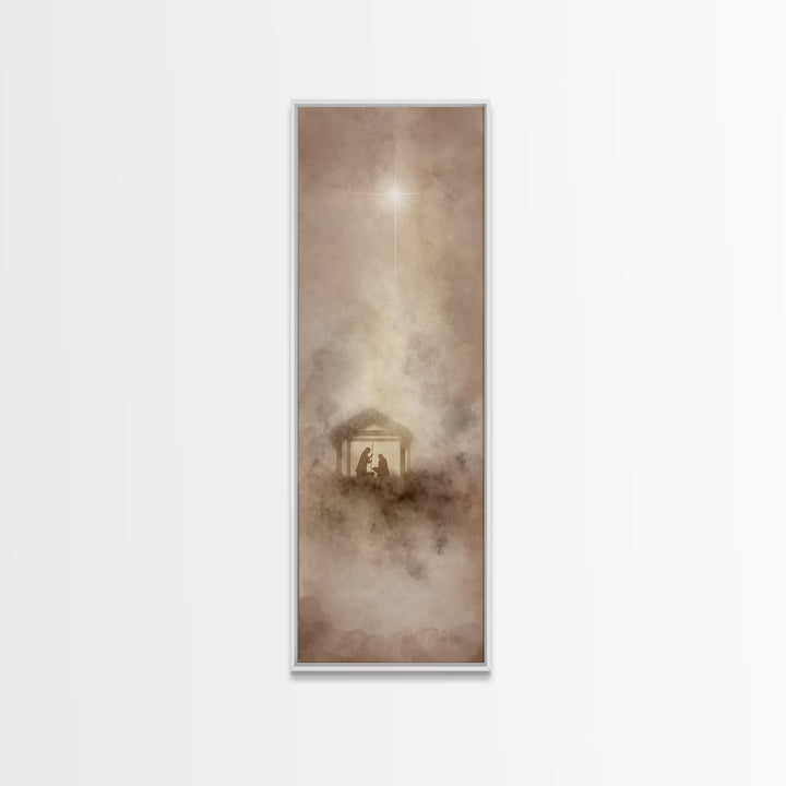Silent Bethlehem Night – Framed Canvas Print – Christian Art Canvas – Christian Wall Art – Christian Christmas Art – Jesus Painting – Chris