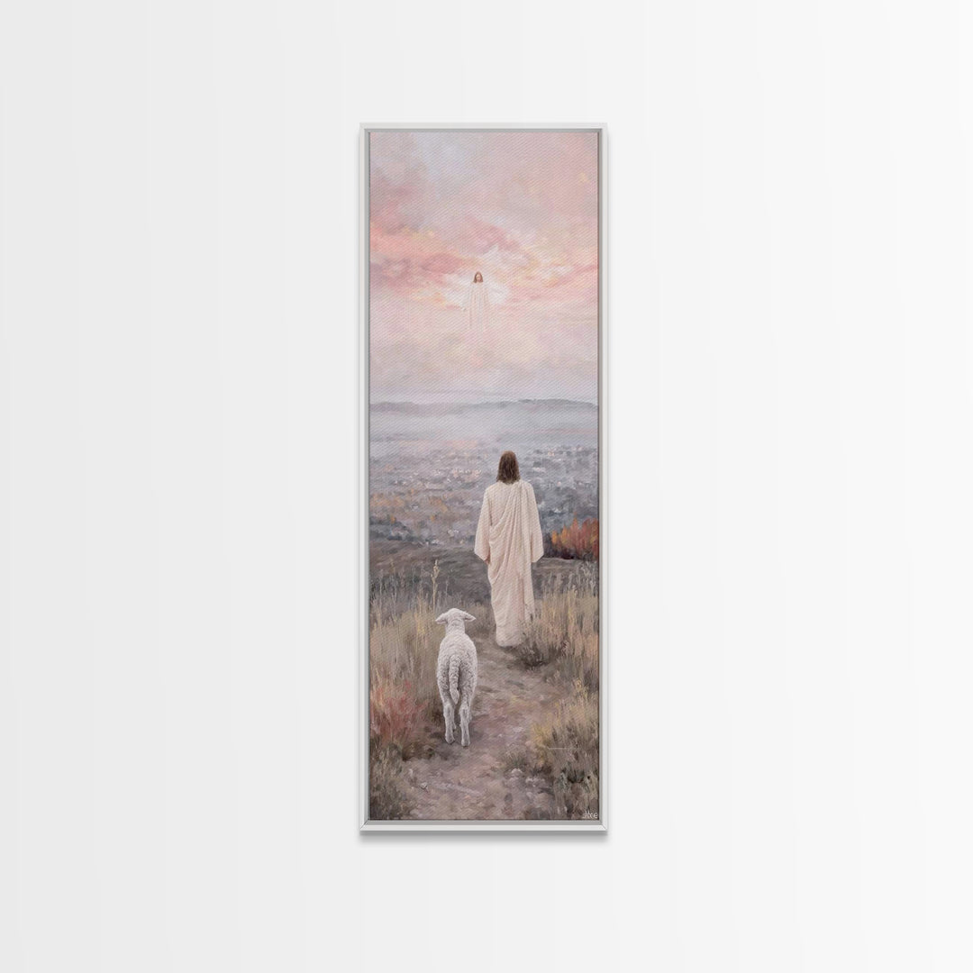The Shepherd’s Path – Framed Canvas Print – Bible Art – Christian Wall Art – Jesus Painting – Christian Christmas Art – Christian Art Canva