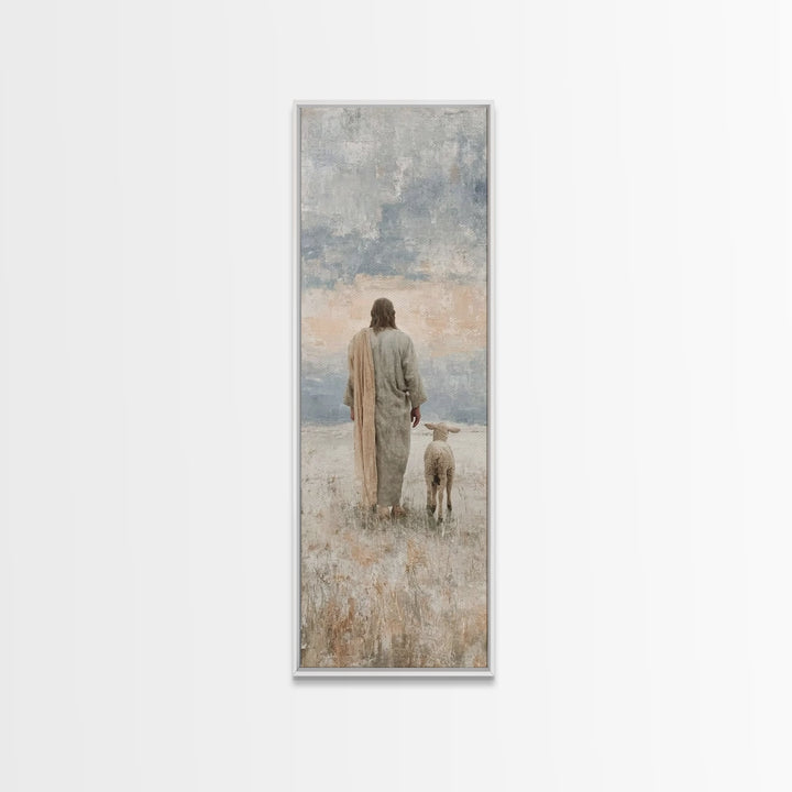 Silent Pastures – Framed Canvas Print – Skinny Art – Christian Art Print – Jesus Painting – Vintage Christian Art – Christian Wall Art