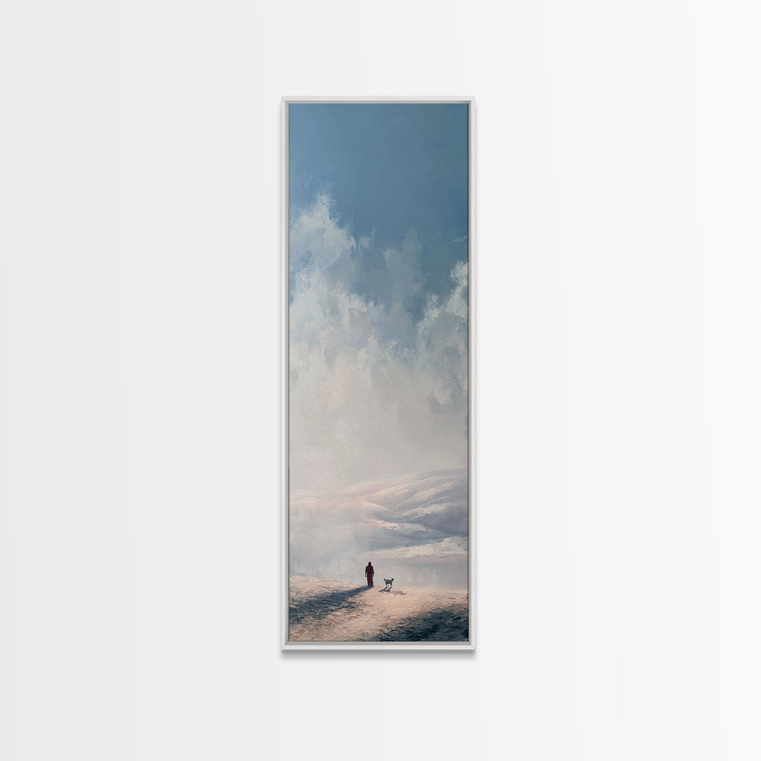 Heavenlit Journey | Framed Canvas Print | Tall Narrow Wall Art | Christian Paintings | Jesus Canvas Art | Christian Decor | Christmas Wall