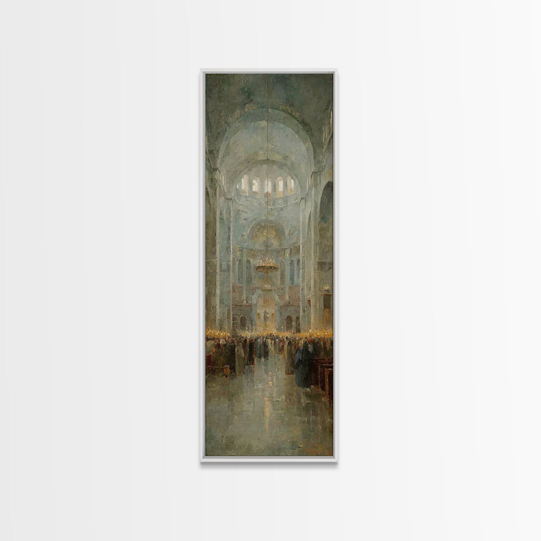 Cathedral Dawn Joy – Framed Canvas Print – Tall Narrow Wall Art – Christian Art Canvas – Christmas Wall Art – Christian Wall Art – Christia