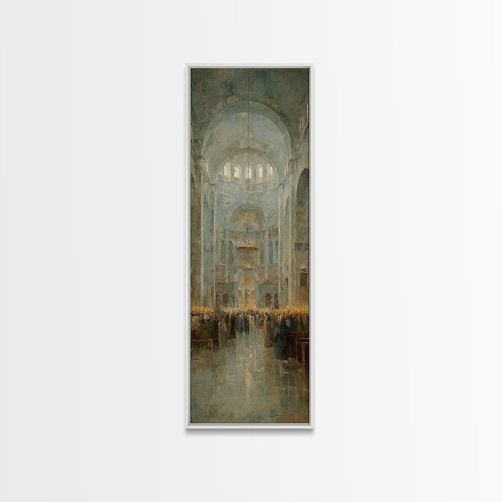 Cathedral Dawn Joy – Framed Canvas Print – Tall Narrow Wall Art – Christian Art Canvas – Christmas Wall Art – Christian Wall Art – Christia