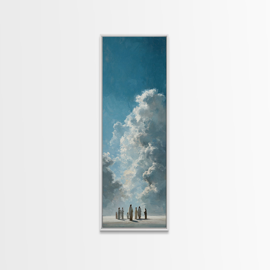 Celestial Gathering – Framed Canvas Print – Tall Narrow Wall Art – Christian Art Canvas – Christian Wall Art – Jesus Painting – Christian C