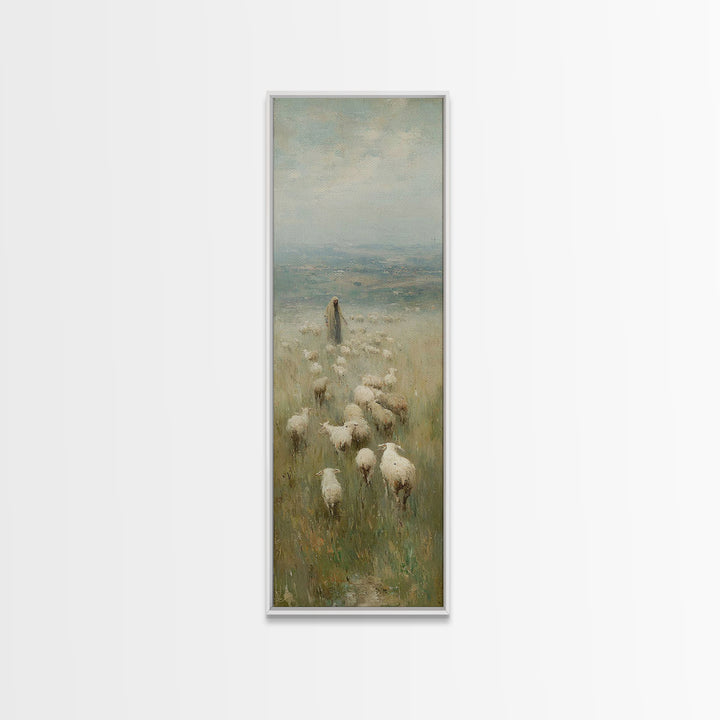 Hills Of Mercy - Framed Canvas Print - Christian Art Canvas - Jesus Painting - Christian Wall Art - Narrow Art - Christian Christmas Art