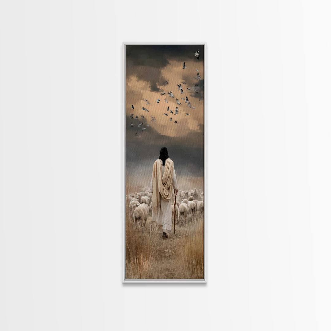 Holy Nativity Star, Framed Canvas Print, Christmas Art, Christian Wall Art, Christian Art Canvas, Tall Narrow Wall Art, Christian Christmas