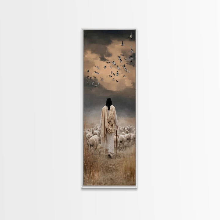 Holy Nativity Star, Framed Canvas Print, Christmas Art, Christian Wall Art, Christian Art Canvas, Tall Narrow Wall Art, Christian Christmas