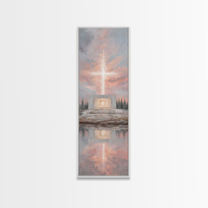 Cross Of Glory - Framed Canvas Print - Christian Wall Art - Christian Art Canvas - Christmas Art - Tall Narrow Wall Art - Christian Art