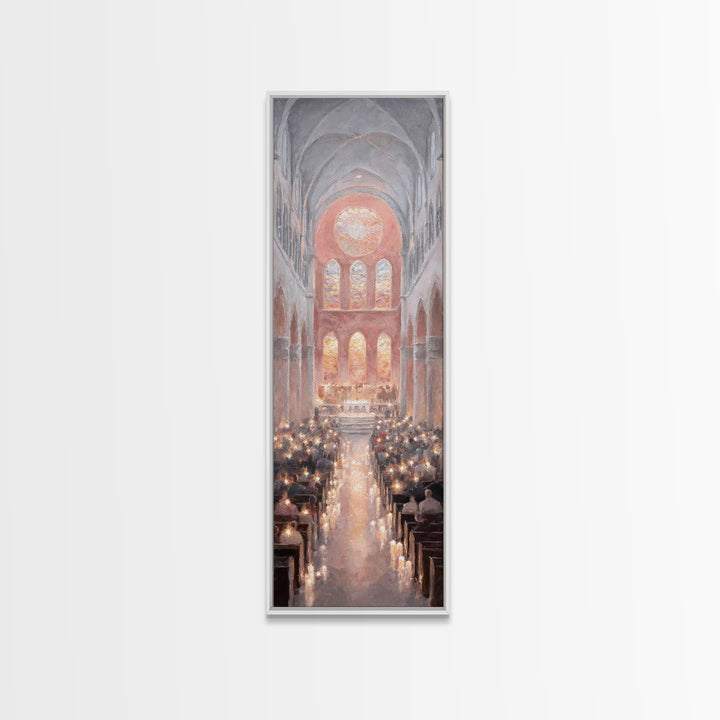 Advent Sanctuary Glow – Framed Canvas Print – Skinny Art – Christian Art Canvas – Christmas Wall Art – Christian Decor – Christian Art Prin