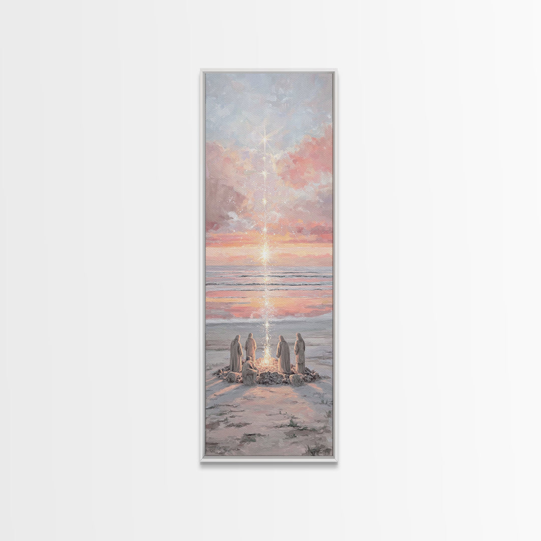 Ocean Morning Watch – Framed Canvas Print – Narrow Art – Christian Wall Art – Christian Art Work – Christmas Art