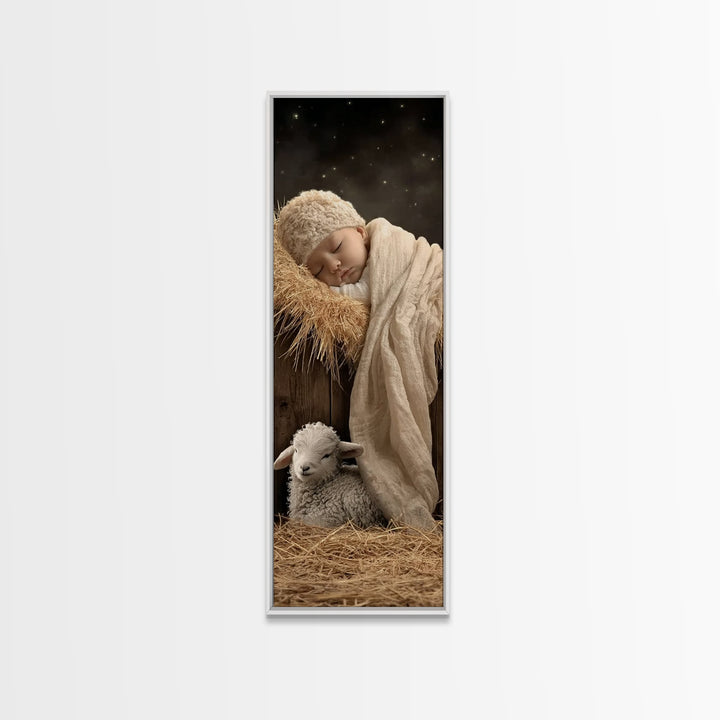 Holy Night Vigil – Framed Canvas Print – Narrow Art – Christian Art Canvas – Christian Decor – Christmas Art