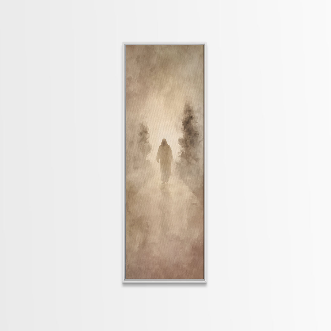 The Coming Guide – Framed Canvas Print – Christian Art – Jesus Painting – Tall Skinny Art Print – Christian Christmas Art