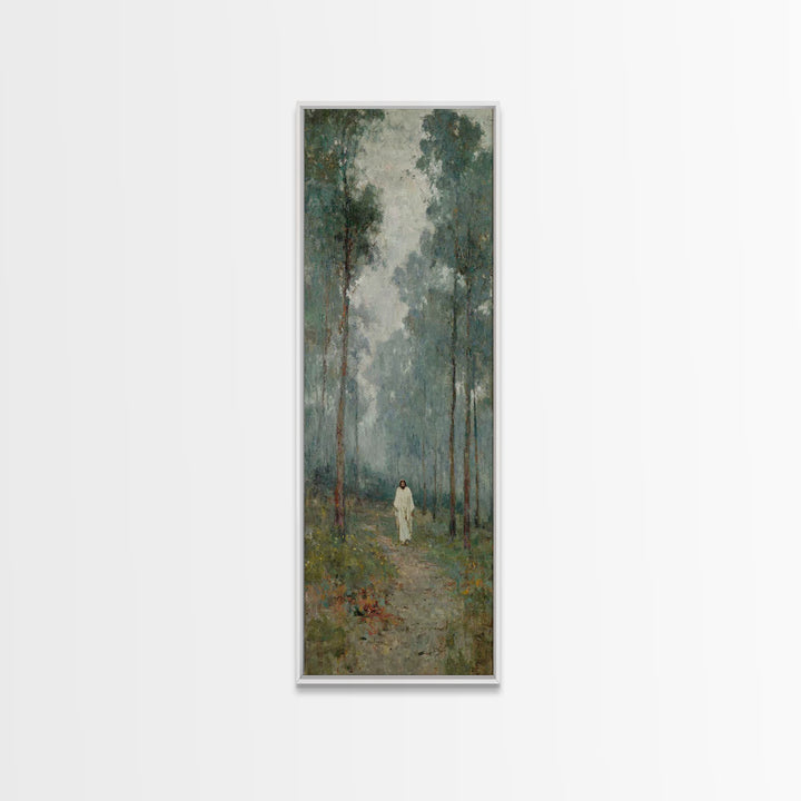 Morning Hope Trail | Framed Canvas Print | Christian Art | Christian Art Canvas | Narrow Art | Jesus Painting | Christian Christmas Art