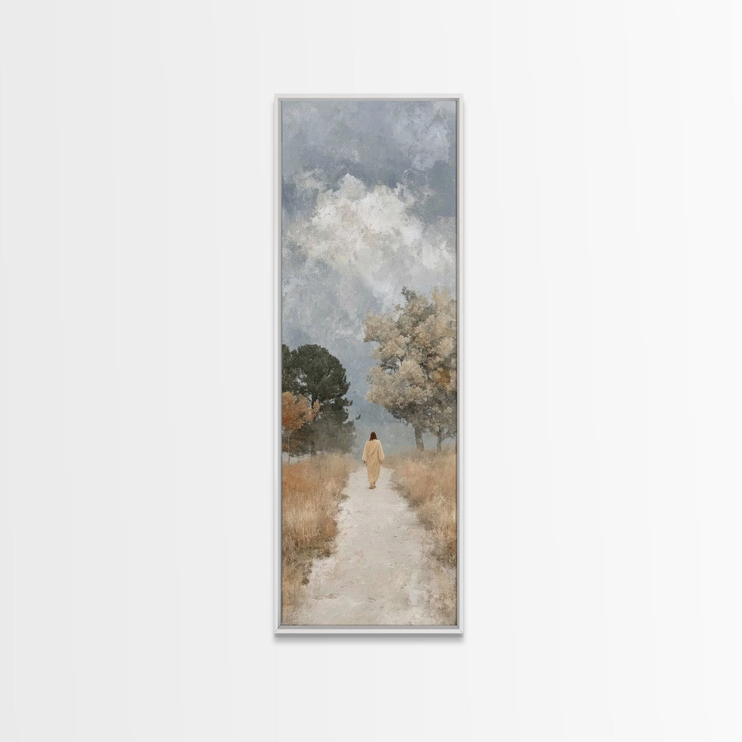 Heavenlit Journey – Framed Canvas Print – Christian Wall Art – Christian Art Canvas – Tall Narrow Wall Art – Christian Art – Jesus Painting