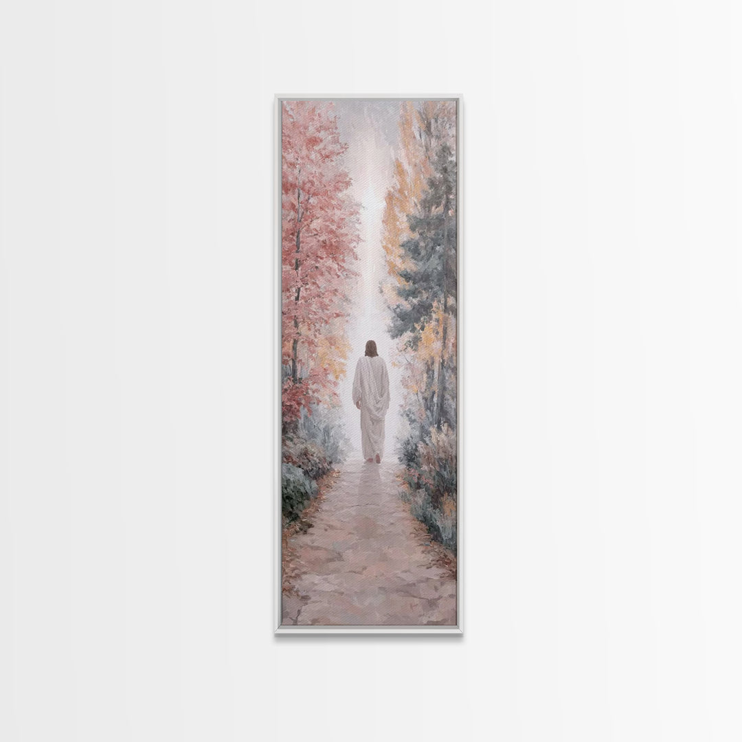 Path Of Light – Framed Canvas Print – Christian Wall Art – Jesus Painting – Christian Art Canvas – Tall Narrow Wall Art