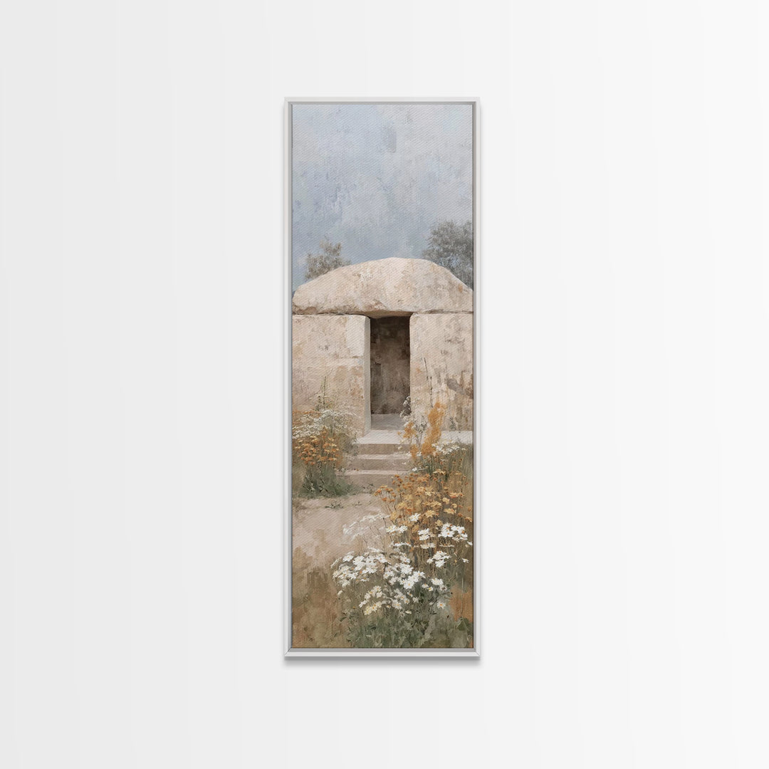 Open Tomb Glory – Framed Canvas Print – Christian Wall Art – Christian Christmas Art – Jesus Painting – Skinny Art – Christian Art Canvas