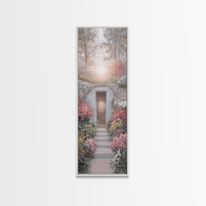 Empty Stone Light – Framed Canvas Print – Christian Art Canvas – Narrow Art – Christian Wall Art – Jesus Painting – Christian Christmas Art