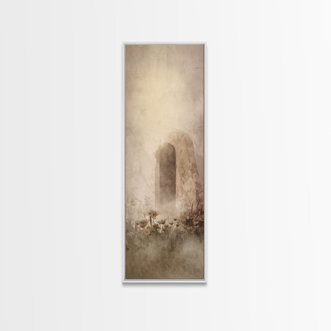 Holy Dawn Passage – Framed Canvas Print – Christian Art Canvas – Christian Christmas Art – Jesus Painting – Tall Narrow Wall Art