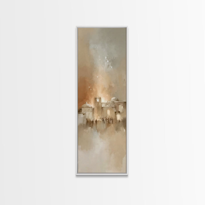 Bethlehem Dawn Hush – Framed Canvas Print – Skinny Art – Christian Art Print – Christmas Wall Art – Christian Art Canvas – Christian Decor