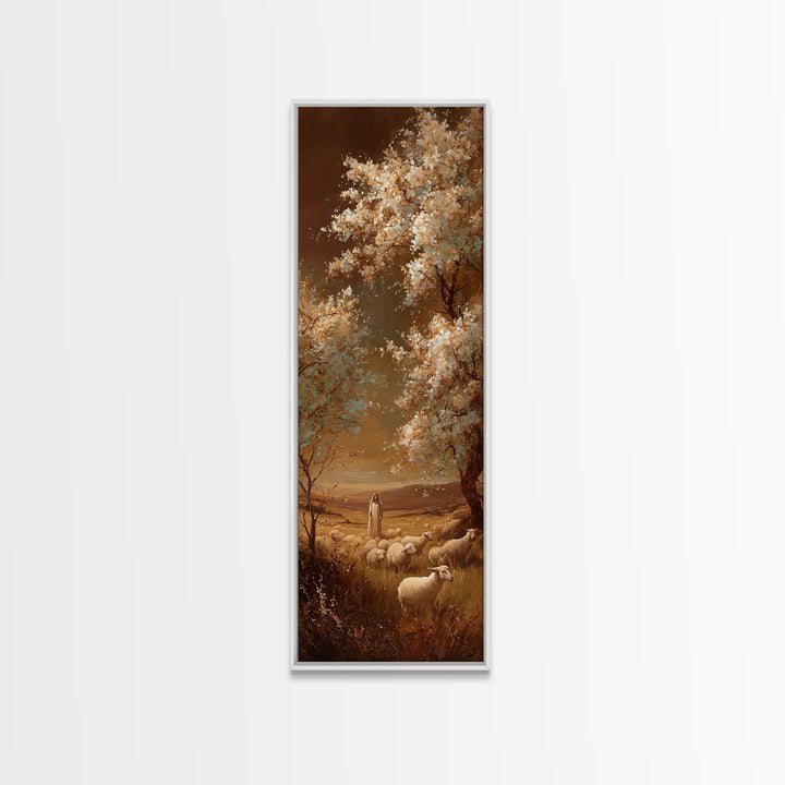 Fields Of Promise – Framed Canvas Print – Christian Wall Art – Christian Art Canvas – Tall Narrow Wall Art – Jesus Painting – Christian Gif