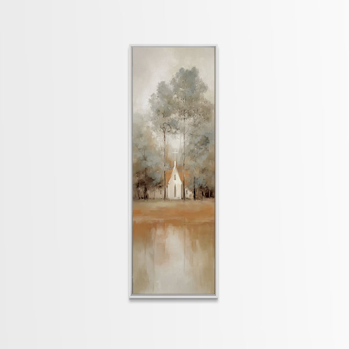 Chapel Of Stillness | Framed Canvas Print | Christian Wall Art | Christian Art Canvas | Tall Narrow Wall Art | Christian Christmas Art | Ch