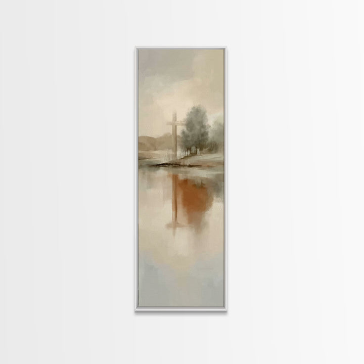 Mist Of Redemption – Framed Canvas Print – Christian Wall Art – Abstract Christian Art – Skinny Art – Christian Art Canvas – Christian Gift