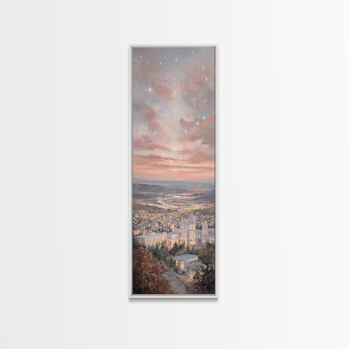 City Of Promise – Framed Canvas Print – Tall Narrow Wall Art – Christian Art Canvas – Christian Wall Art – Christmas Art – Christian Christ
