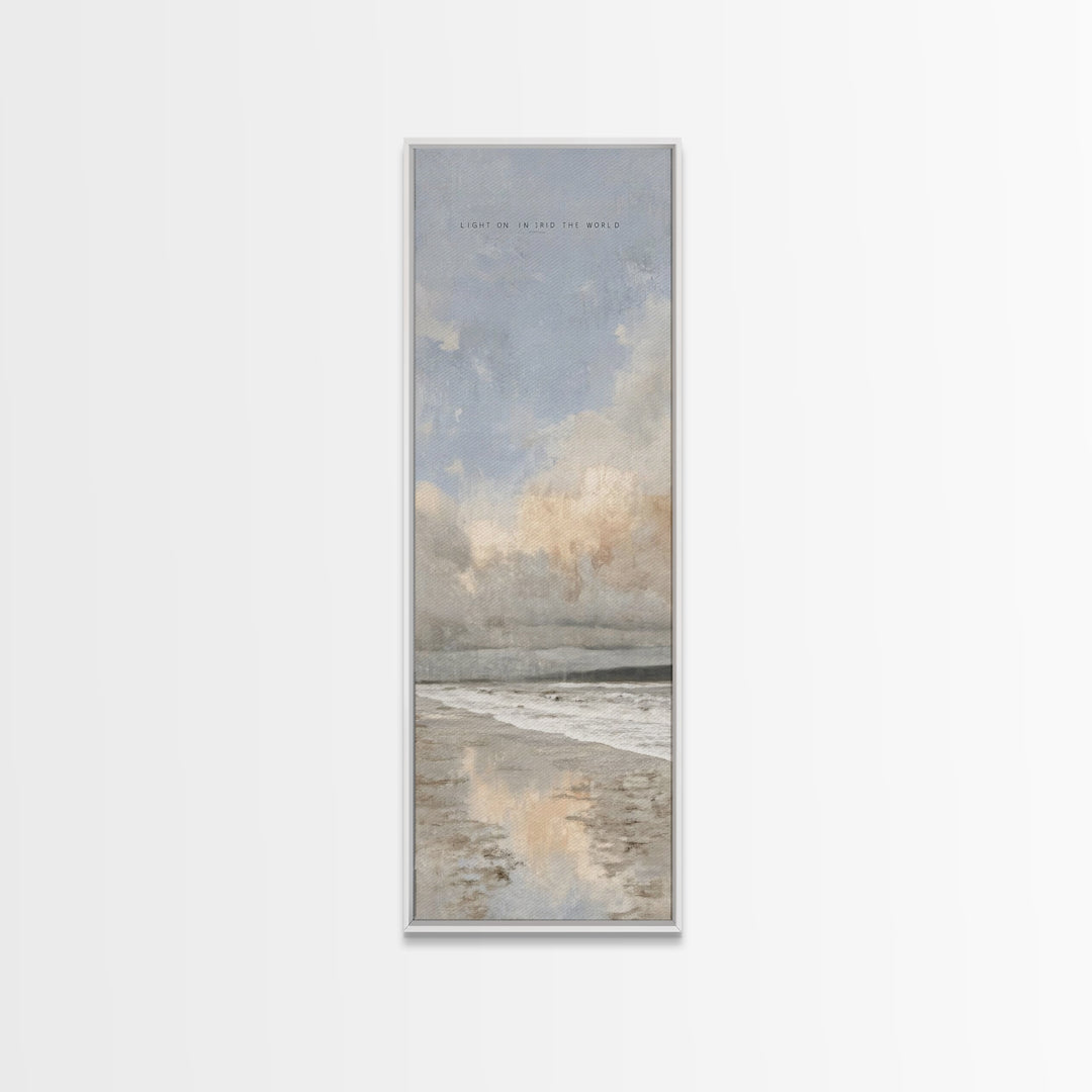 Shore Of Hope – Framed Canvas Print – Tall Narrow Wall Art – Christian Art Canvas – Christian Wall Art – Minimalist Christian Art – Christi