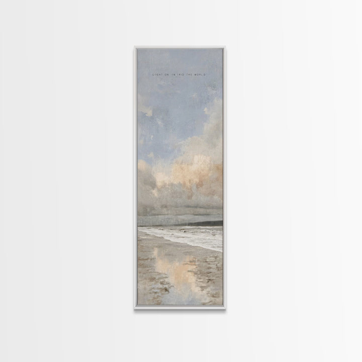 Shore Of Hope – Framed Canvas Print – Tall Narrow Wall Art – Christian Art Canvas – Christian Wall Art – Minimalist Christian Art – Christi