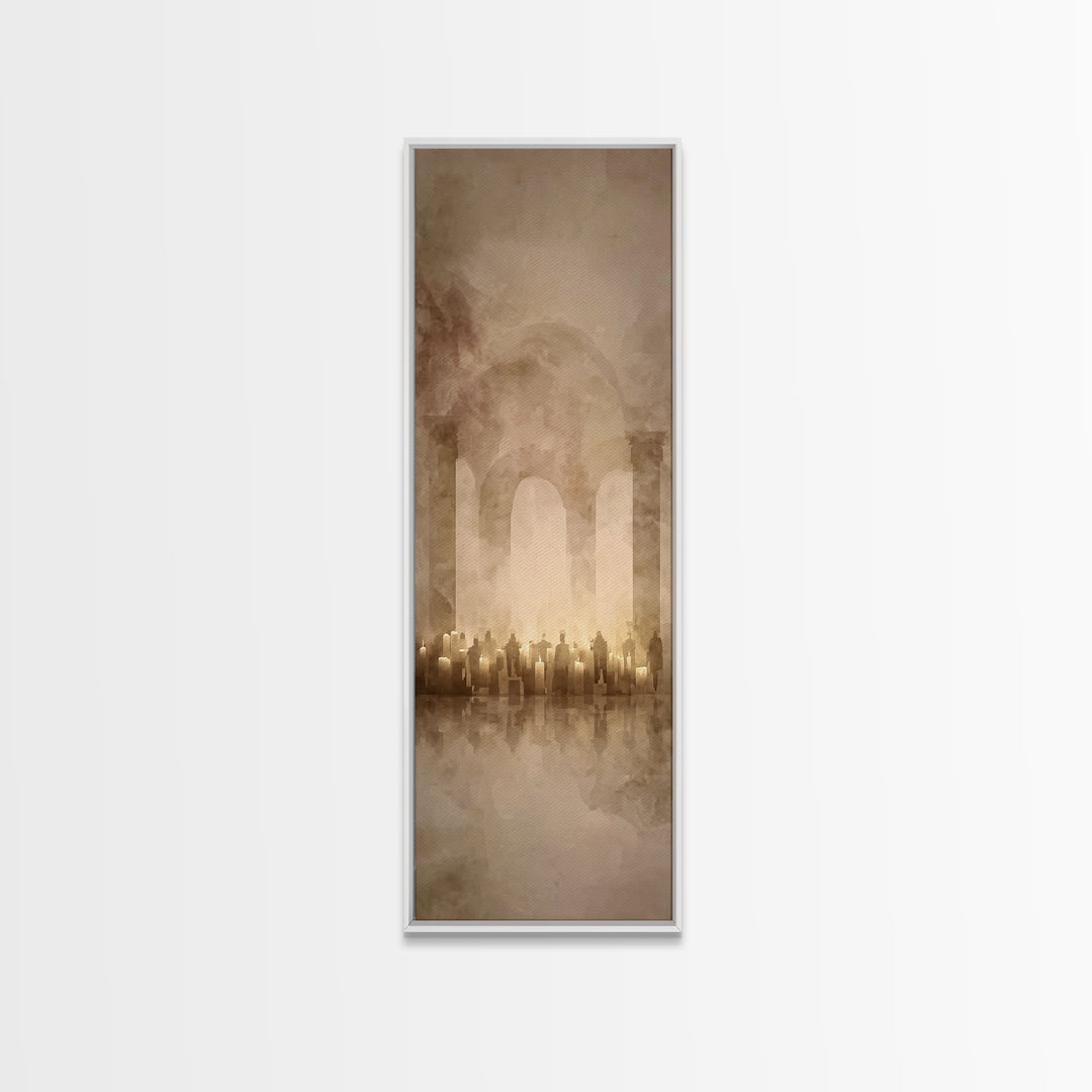 Promise Of Light – Framed Canvas Print – Tall Narrow Wall Art – Christian Painting – Christian Art Canvas – Christian Wall Art – Modern Chr