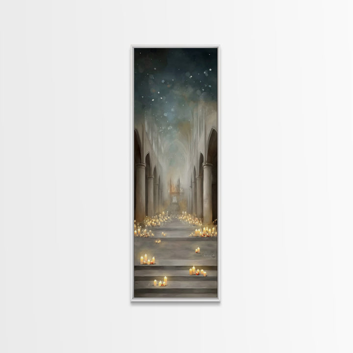 Sanctuary Glow – Framed Canvas Print – Narrow Art – Christian Wall Art – Christian Art Canvas – Christian Decor – Christian Art Print – Chr