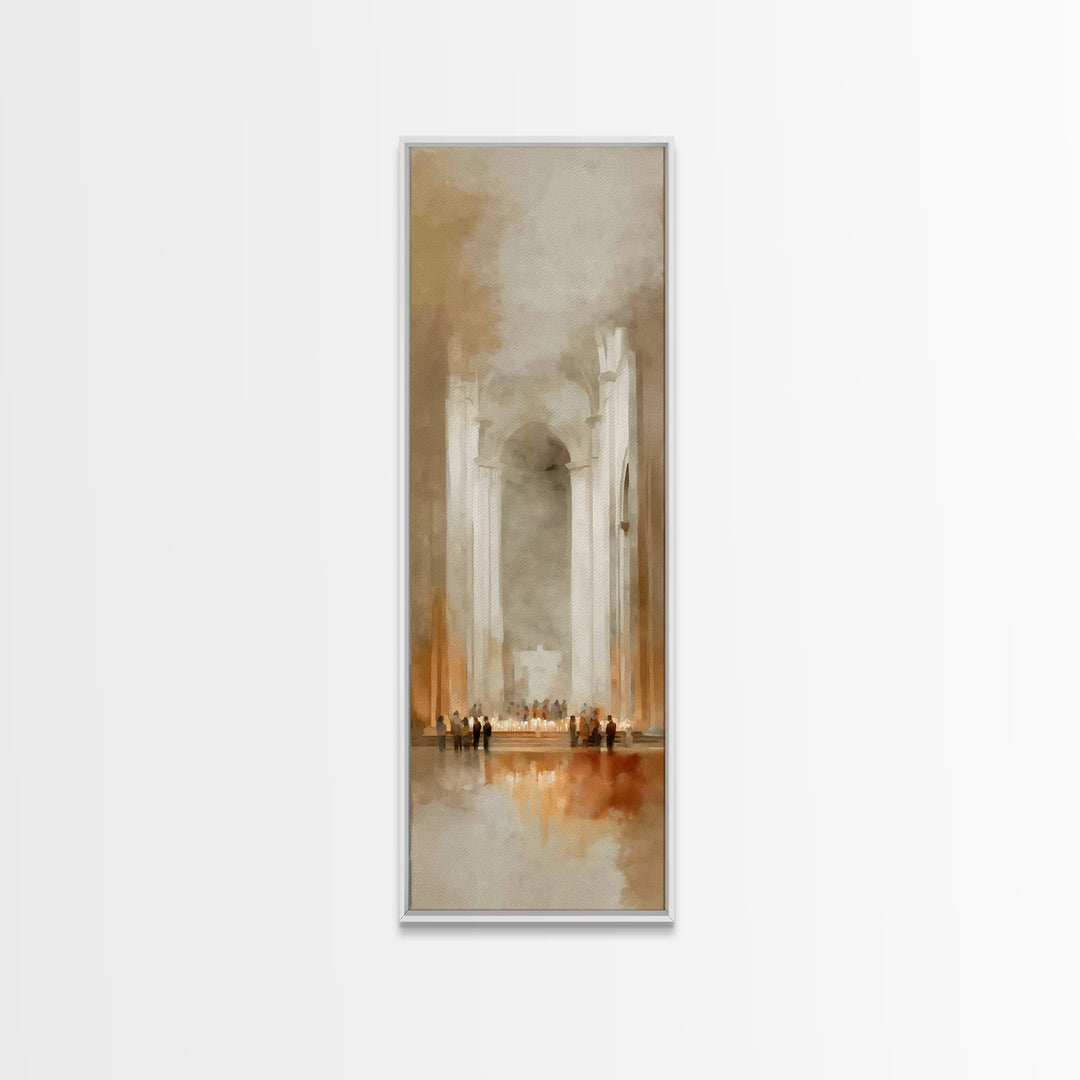 Cathedral Dawn – Framed Canvas Print – Skinny Art – Christian Art Canvas – Christian Wall Art – Framed Christian Art – Moody Christian Art