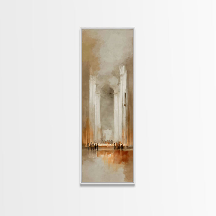 Cathedral Dawn – Framed Canvas Print – Skinny Art – Christian Art Canvas – Christian Wall Art – Framed Christian Art – Moody Christian Art